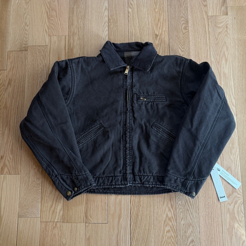 Elwood Petrol Workwear Cropped Flannel Lined Jacket Black Adult XS NWT